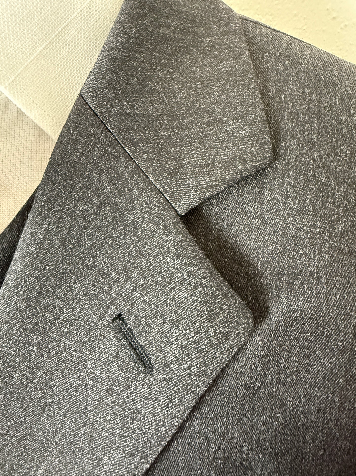 Completo 3 pezzi anni '90 in flanella grigio antracite - tg. 46/48