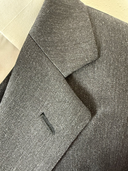 Completo 3 pezzi anni '90 in flanella grigio antracite - tg. 46/48