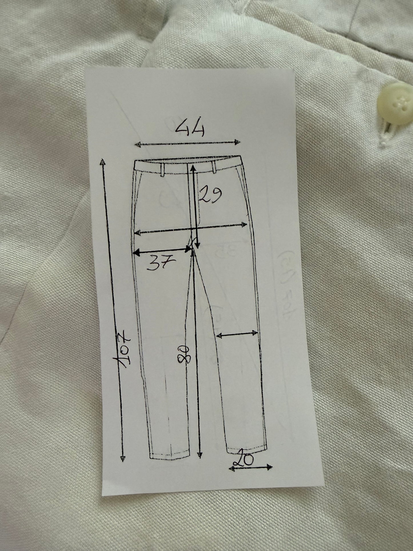 Pantaloni Incotex bianchi 100% lino - tg. 50