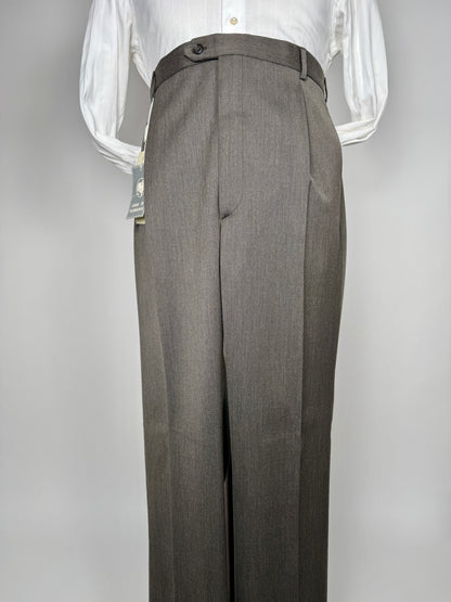 Pantaloni anni ‘90 lana pettinata cachi (NOS) - tg. 60/62