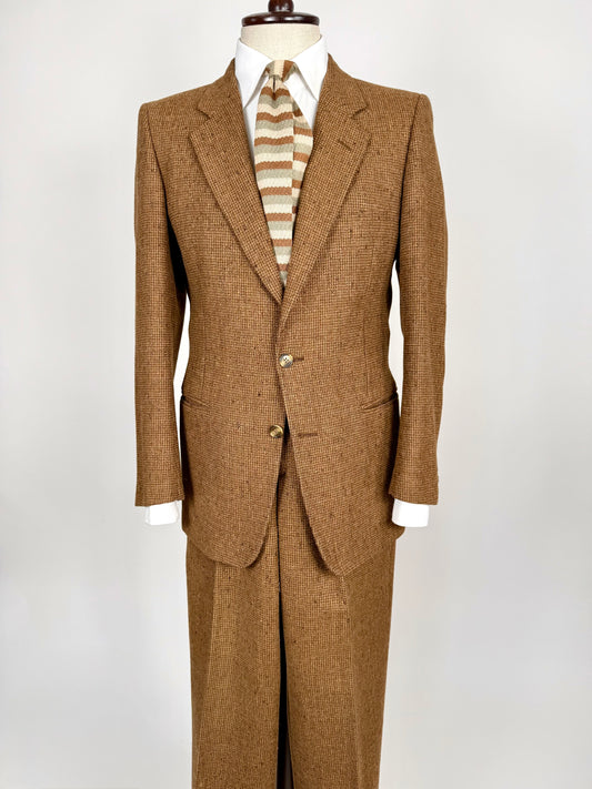 Completo anni ‘70 tabacco in lana e lama - tg. 44