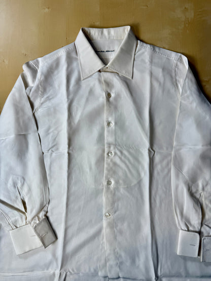 Camicia da smoking anni ‘70 in seta pura - collo 43 tg. L