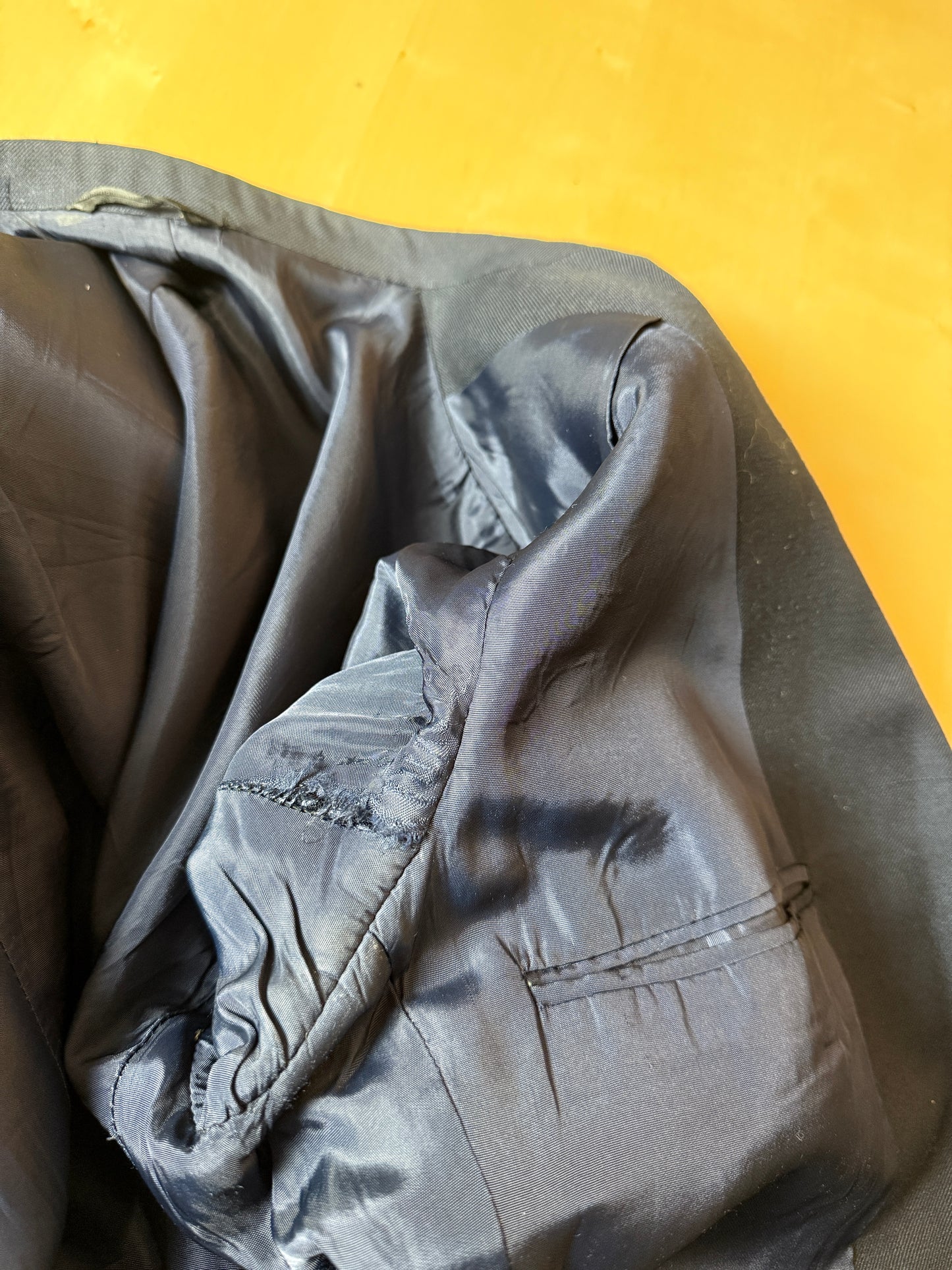 Giacca blu anni ‘70 in pura seta - tg. 46/48