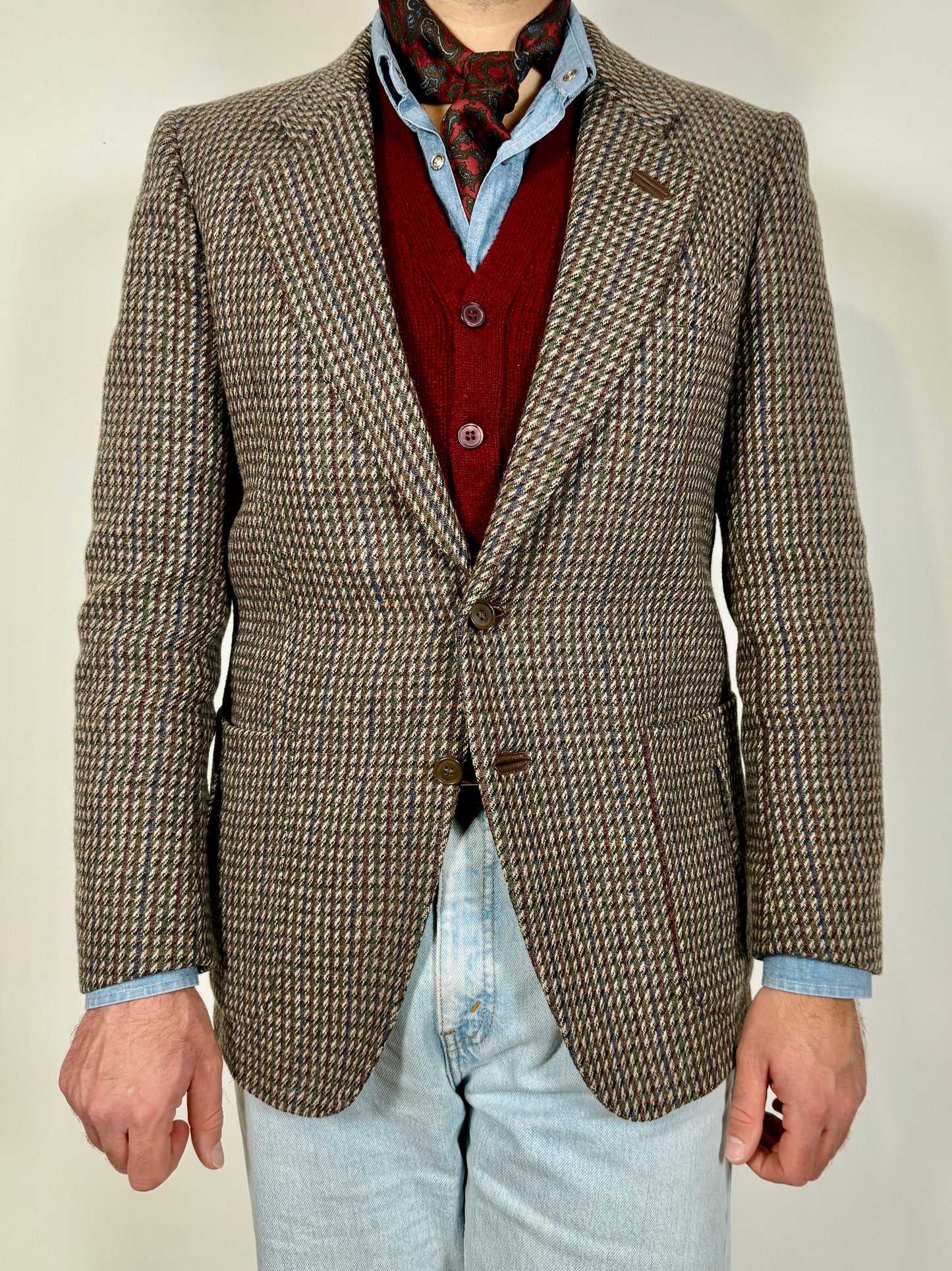 Giacca anni ‘70 in tweed multicolore - tg. 48/50