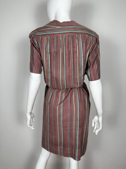 Abito chemisier in seta Saint Laurent Rive Gauche anni ‘70/‘80 - tg. M/L