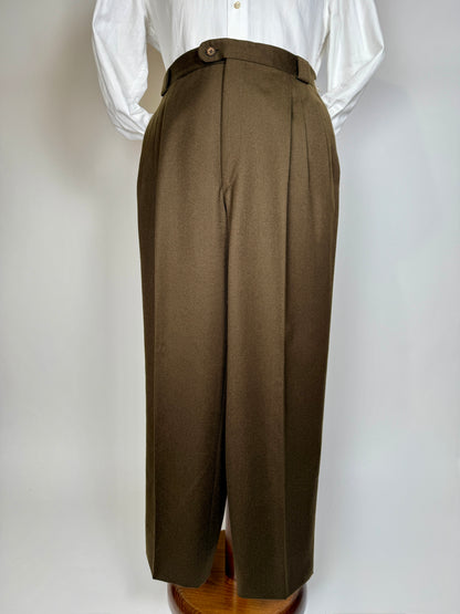 Pantaloni anni ‘80 flanella marrone scuro - tg. 52/54