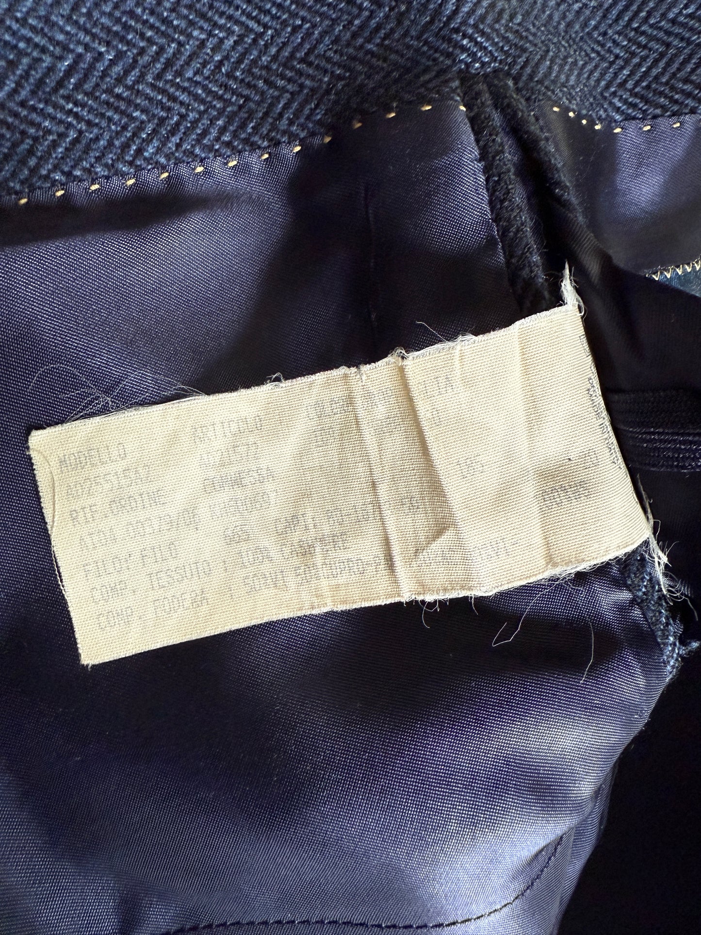 Giacca in puro cashmere spigato tessuto Loro Piana - tg. 50