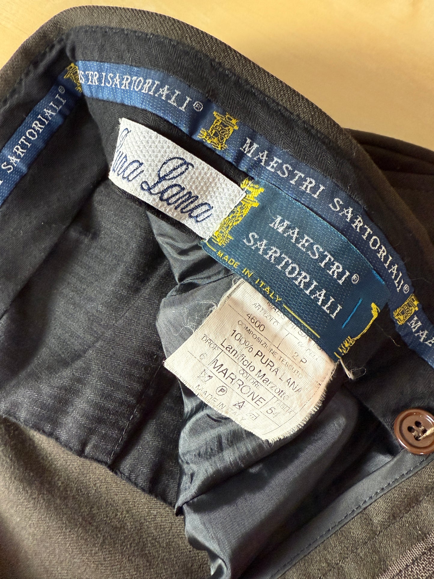 Pantaloni in flanella marrone scuro - tg. 54