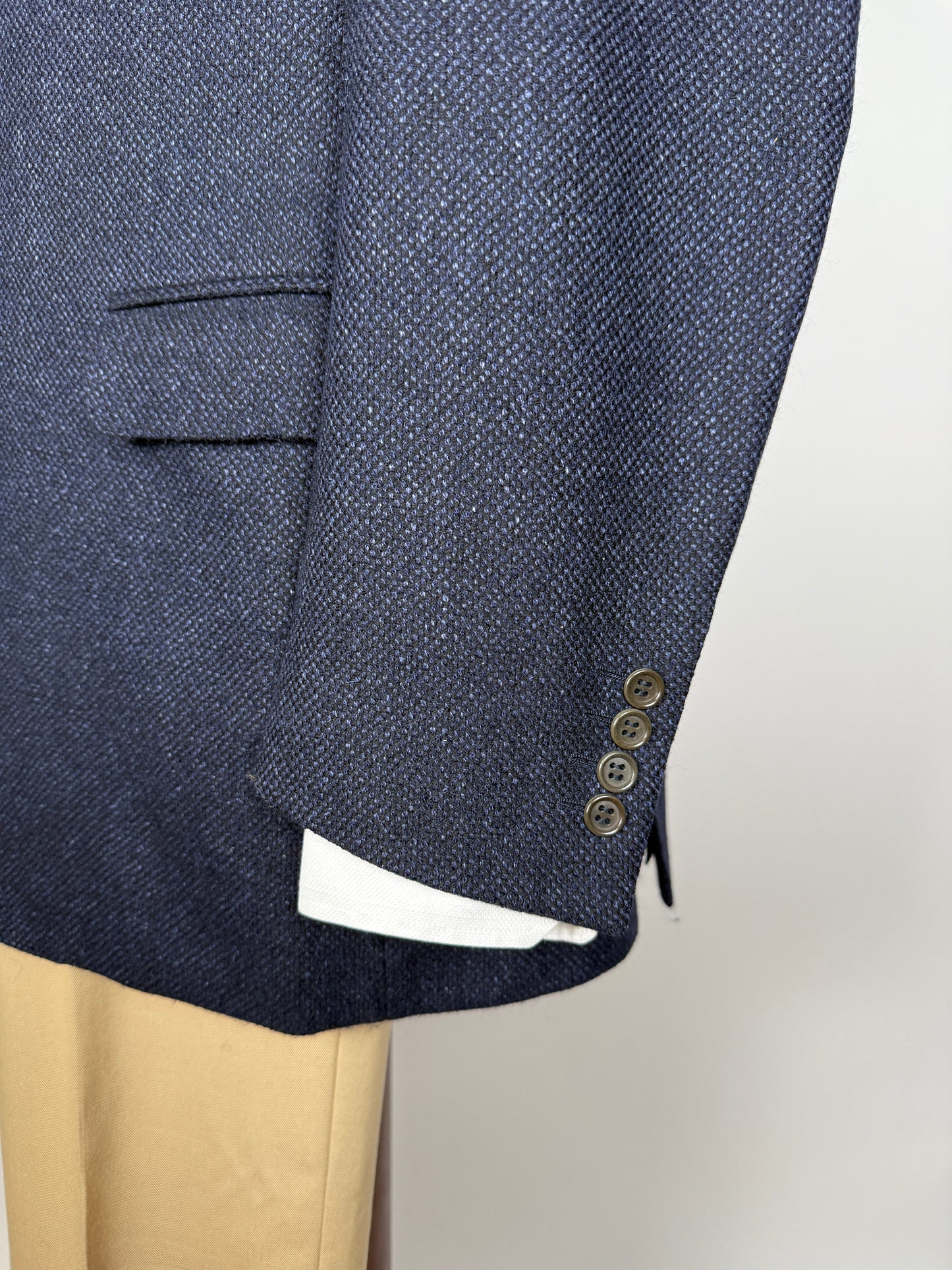 Giacca Canali in lana e seta blu occhio di pernice - tg. 50