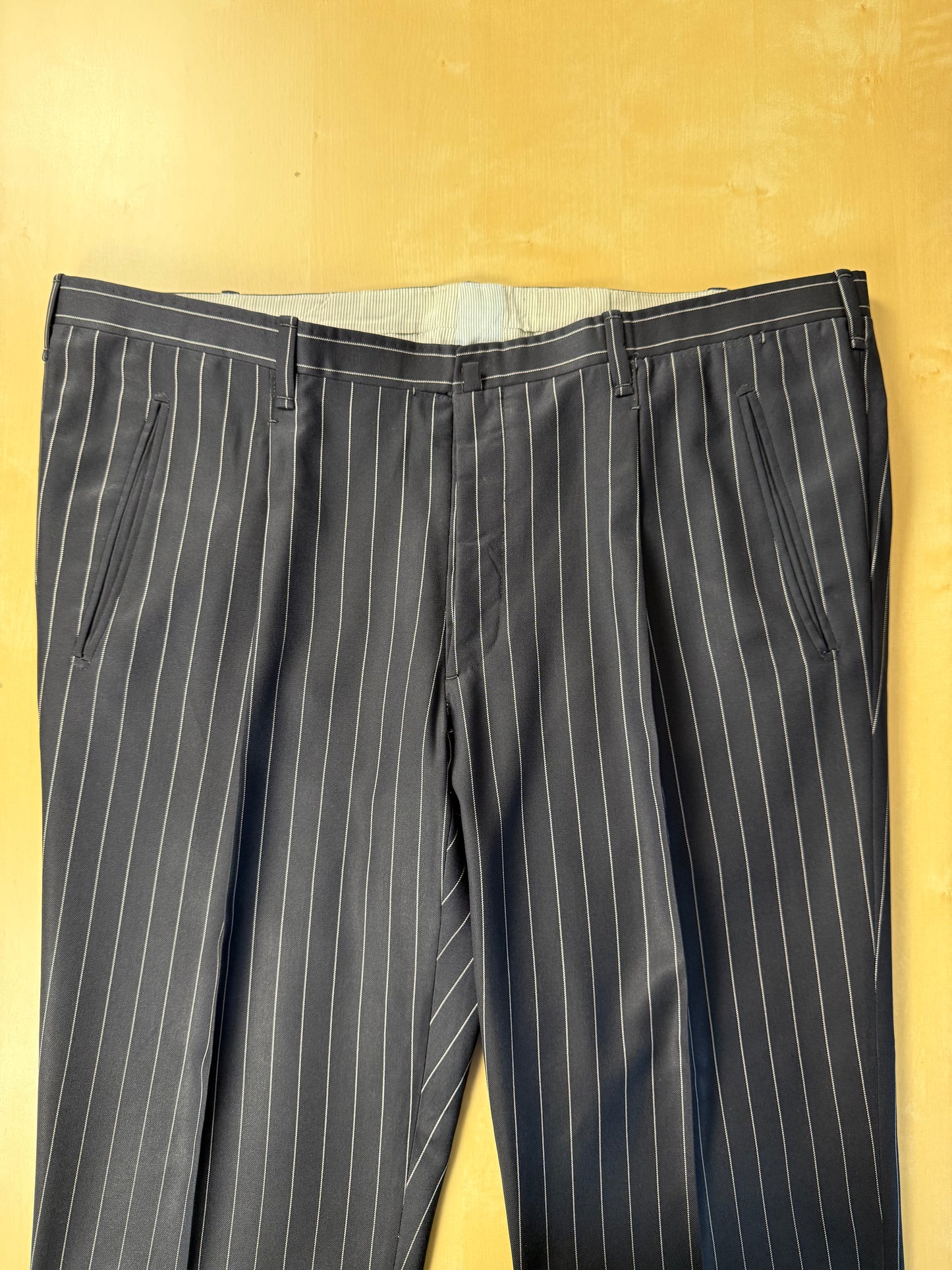 Completo sartoriale flanella pettinata blu gessato - tg. 56 drop 0-2