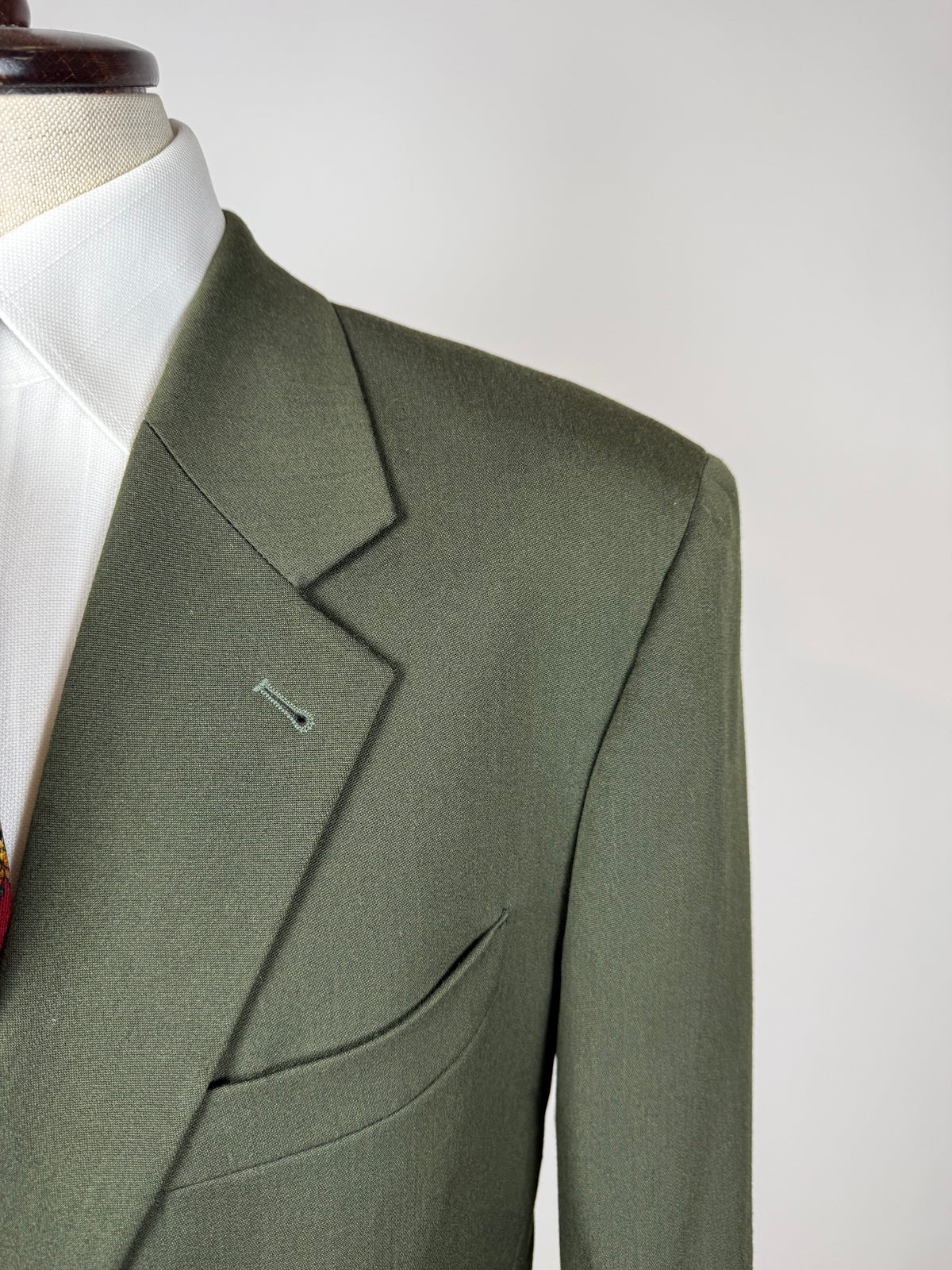 Completo anni '80 misto lana verde - tg. 48 drop alto