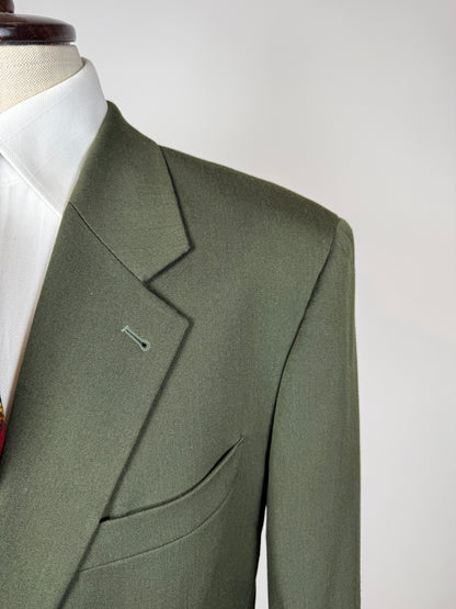 Completo anni '80 misto lana verde - tg. 48 drop alto