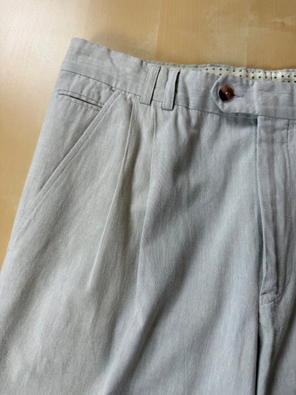 Pantaloni in misto lino anni ‘80 color avorio - tg. 50