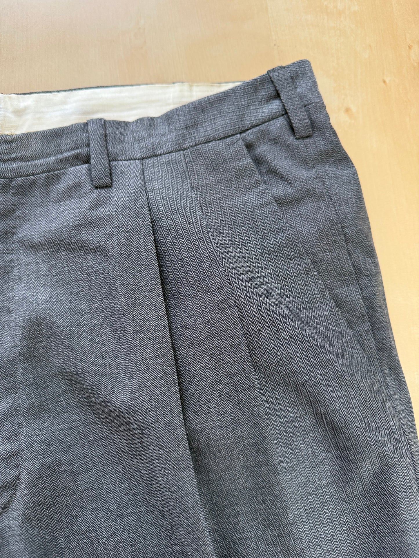 Pantaloni sartoriali fresco lana trama herringbone - tg. 52