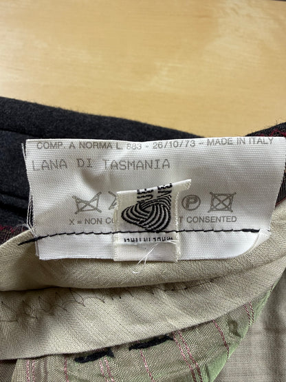 Pantaloni anni '80 flanella antracite 3 pinces - tg. 50/52 corta