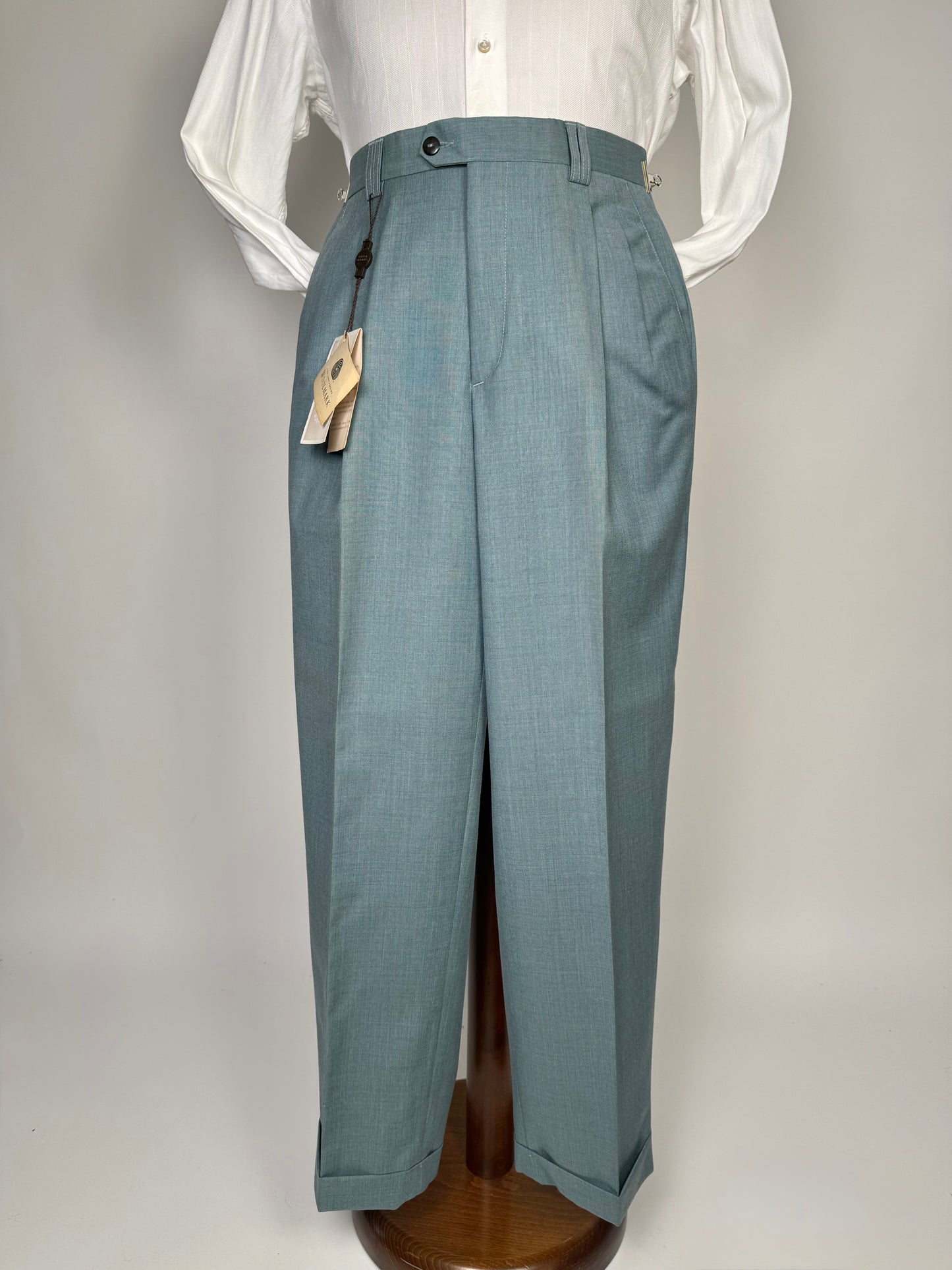 Pantaloni fresco lana carta da zucchero anni '80 (NOS) - tg. 46