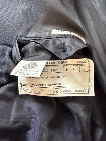 Giacca Pal Zileri tessuto Loro Piana four seasons blu gessato - tg. 56/58