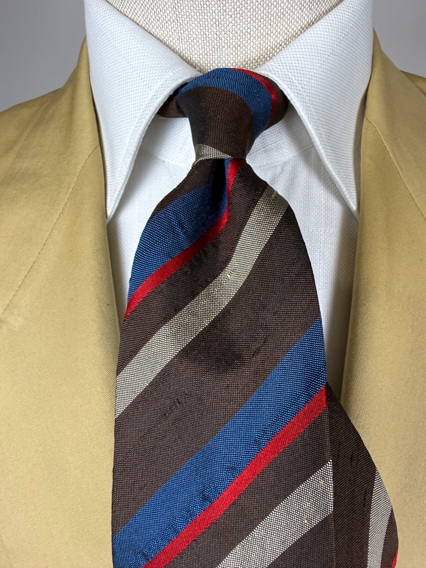 Cravatta regimental vintage seta shantung