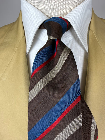 Cravatta regimental vintage seta shantung