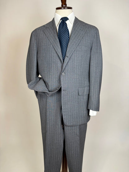 Completo estivo Sartoria Partenopea fresco lana grigio gessato - tg. 50/52