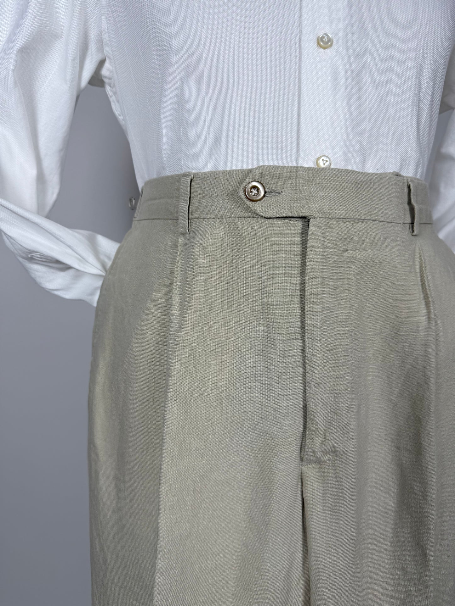 Pantaloni in lino beige sabbia - tg. 50