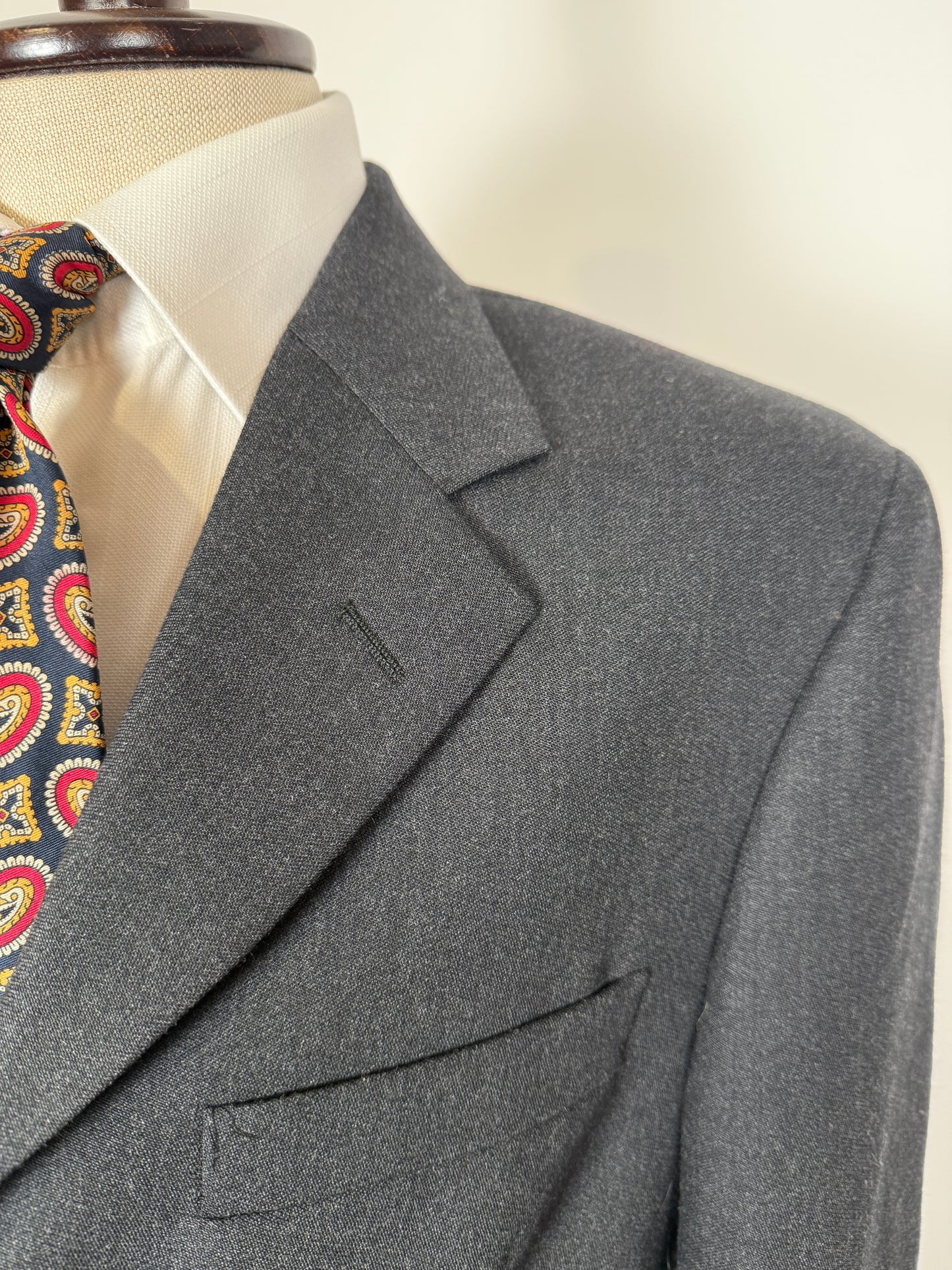 Completo Missoni anni ‘90 in flanella grigio antracite - tg. 48/50