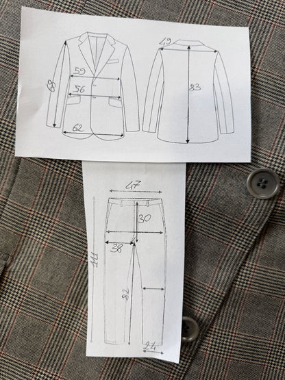 Completo Pierre Cardin principe di Galles flanella leggera - tg. 54