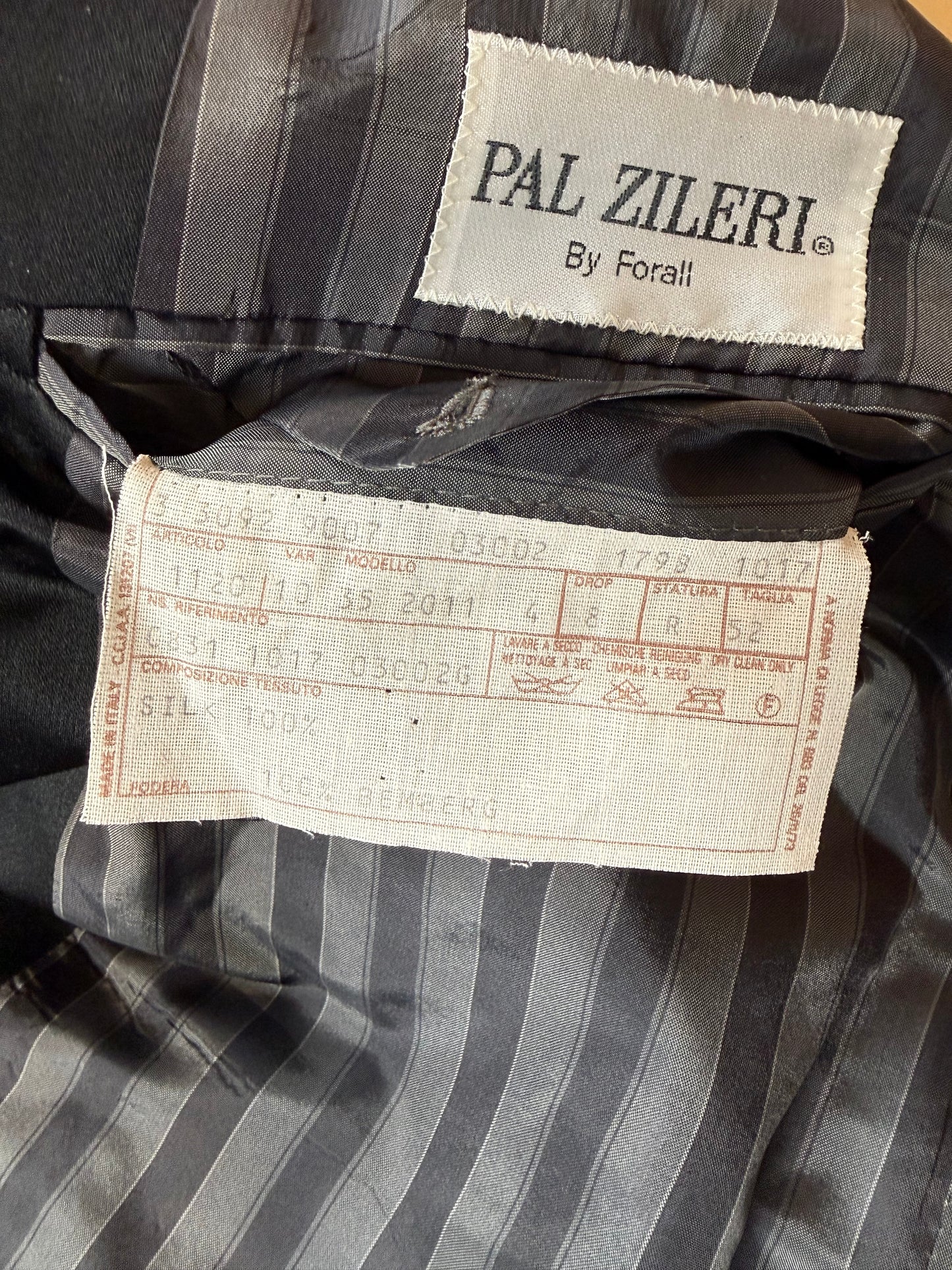 Giacca da smoking Pal Zileri anni '80 in seta shantung damascata - tg. 52