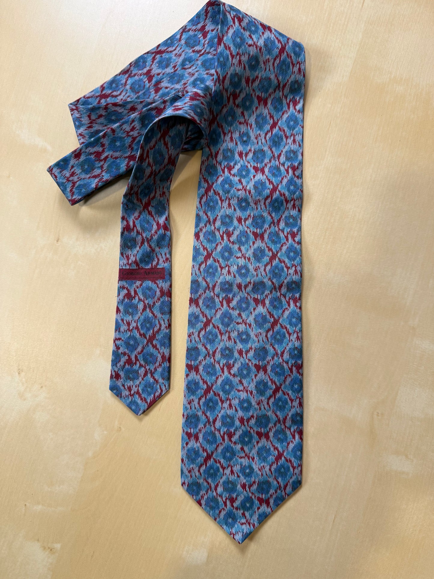 Cravatta Armani vintage seta shantung fantasia astratta