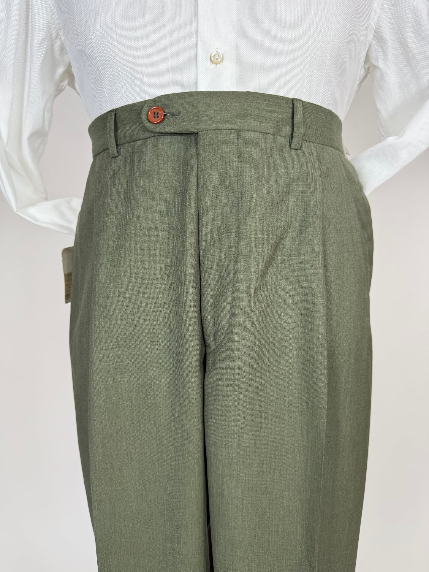 Pantaloni fresco lana verde scuro anni '80 (NOS) - tg. 54/56
