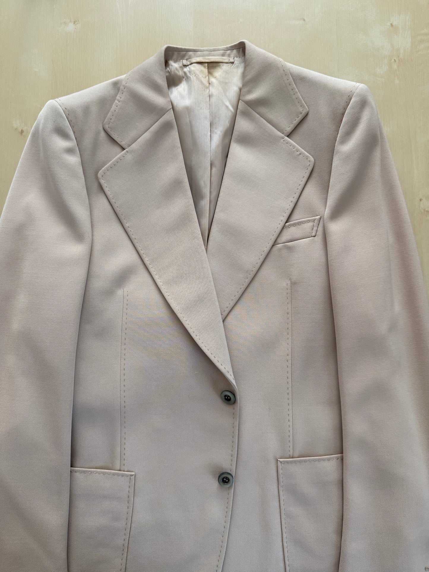 Completo anni ‘70 twill pettinato beige - tg. 42/44