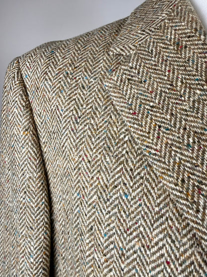 Giacca anni '90 donegal tweed salvia - tg. 52