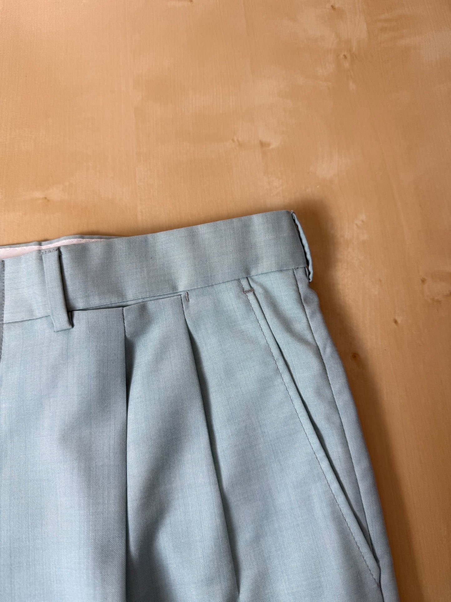 Pantaloni fresco lana turchese anni '80 (NOS) - tg. 48/50