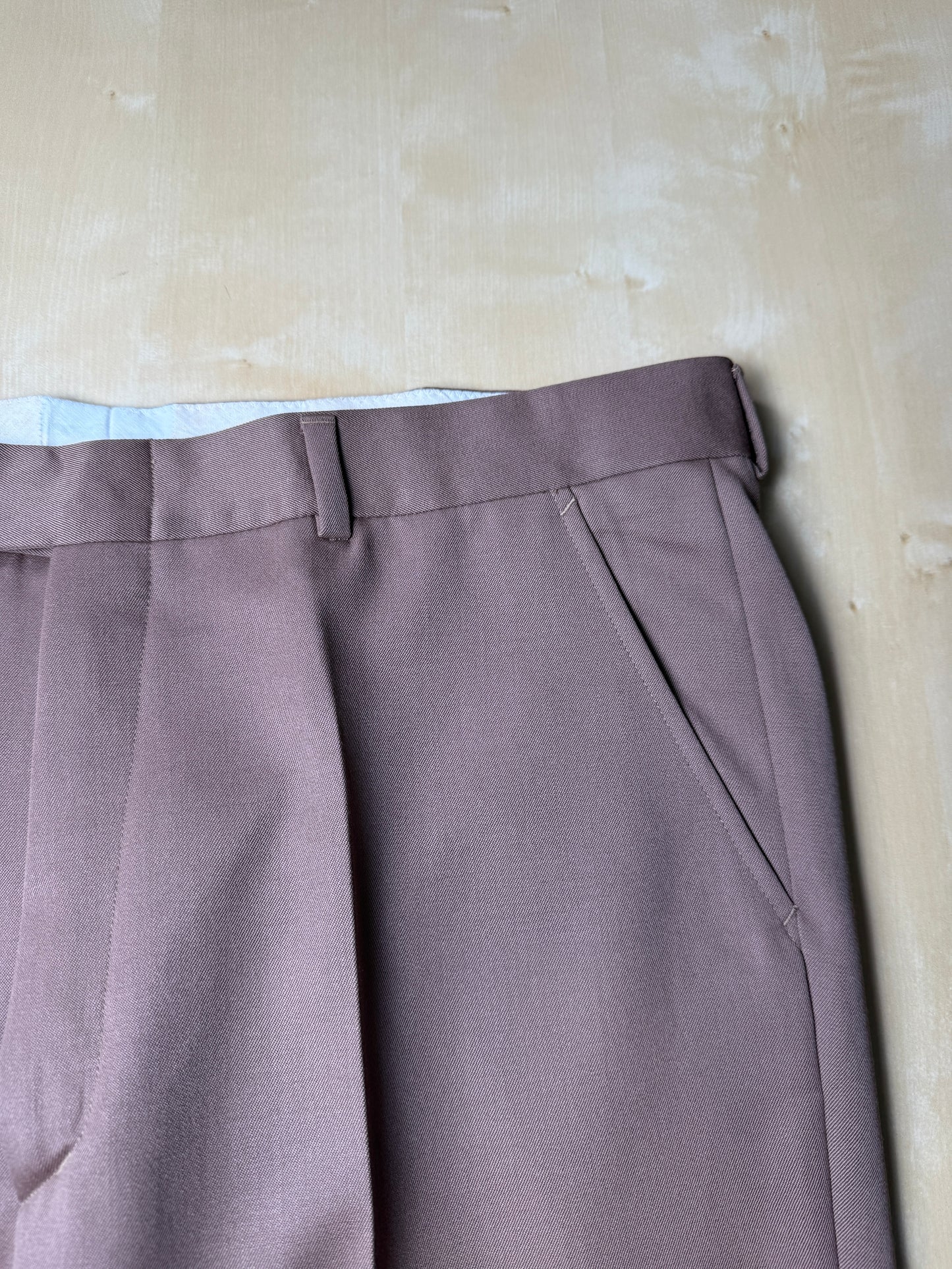 Pantaloni anni ‘70 in twill pettinato color cacao (NOS) - tg. 52