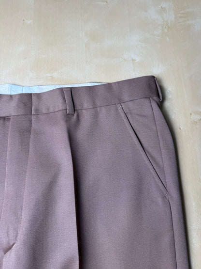 Pantaloni anni ‘70 in twill pettinato color cacao (NOS) - tg. 52
