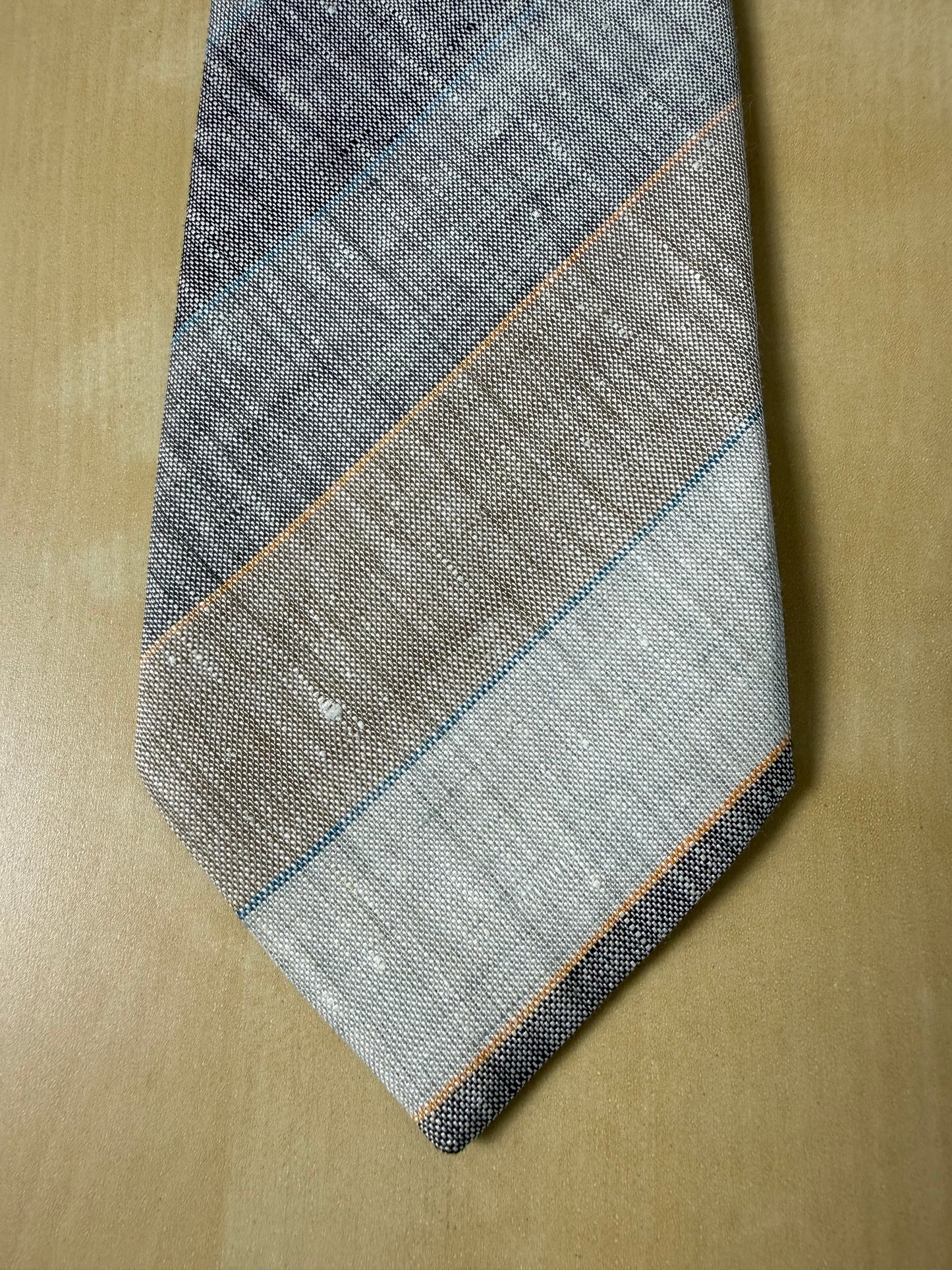 Cravatta vintage in lino grigio chiaro