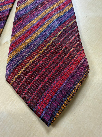Cravatta Missoni righe rosso viola