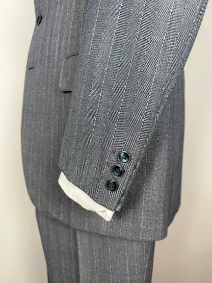 Completo anni ‘60 in grisaglia blu spinato - tg. 48