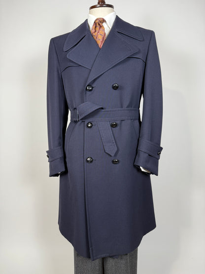 Cappotto/trench anni ‘70 in twill di lana - tg. 48-50