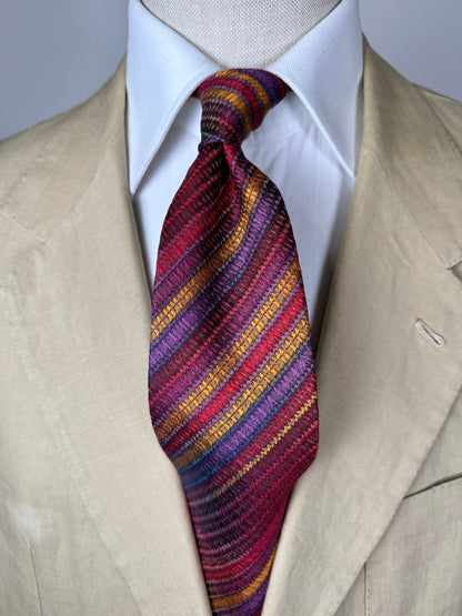 Cravatta Missoni righe rosso viola