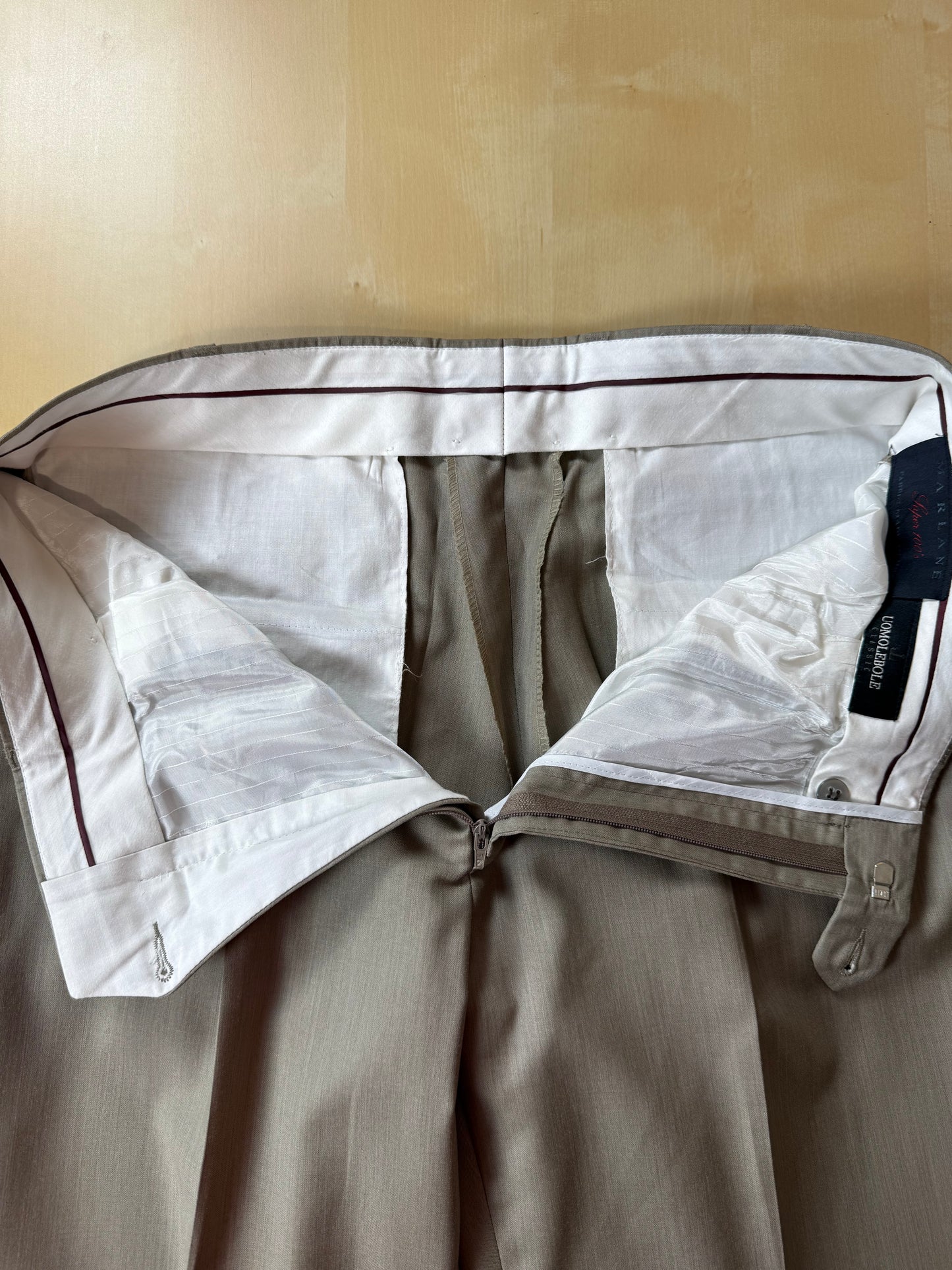 Pantaloni fresco lana verde salvia - tg. 50/52