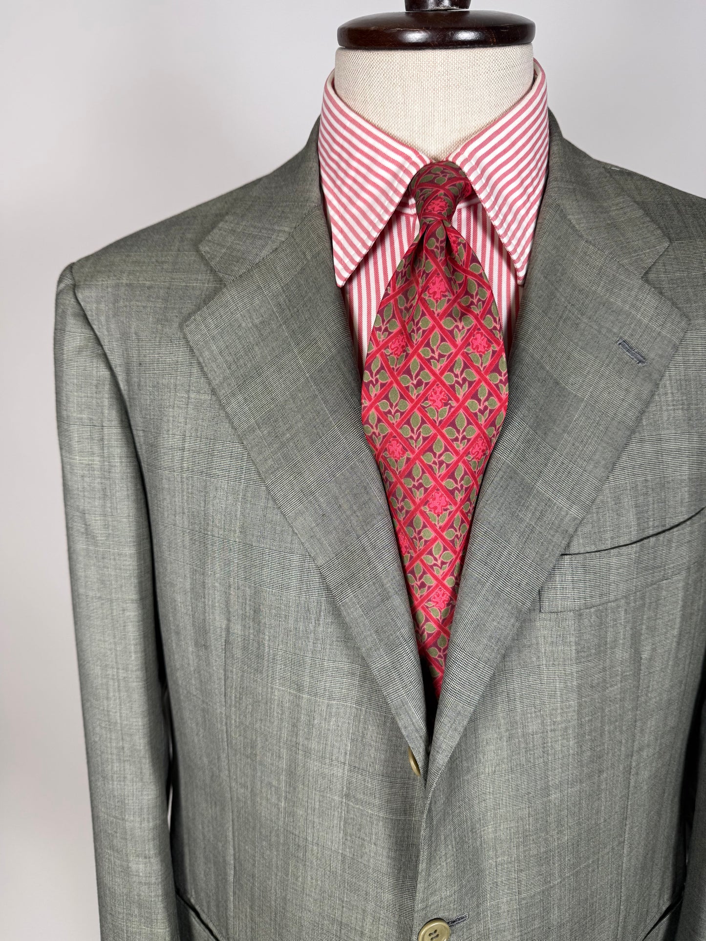 Giacca Kiton fresco lana 14 micron verde salvia - tg. 52/54