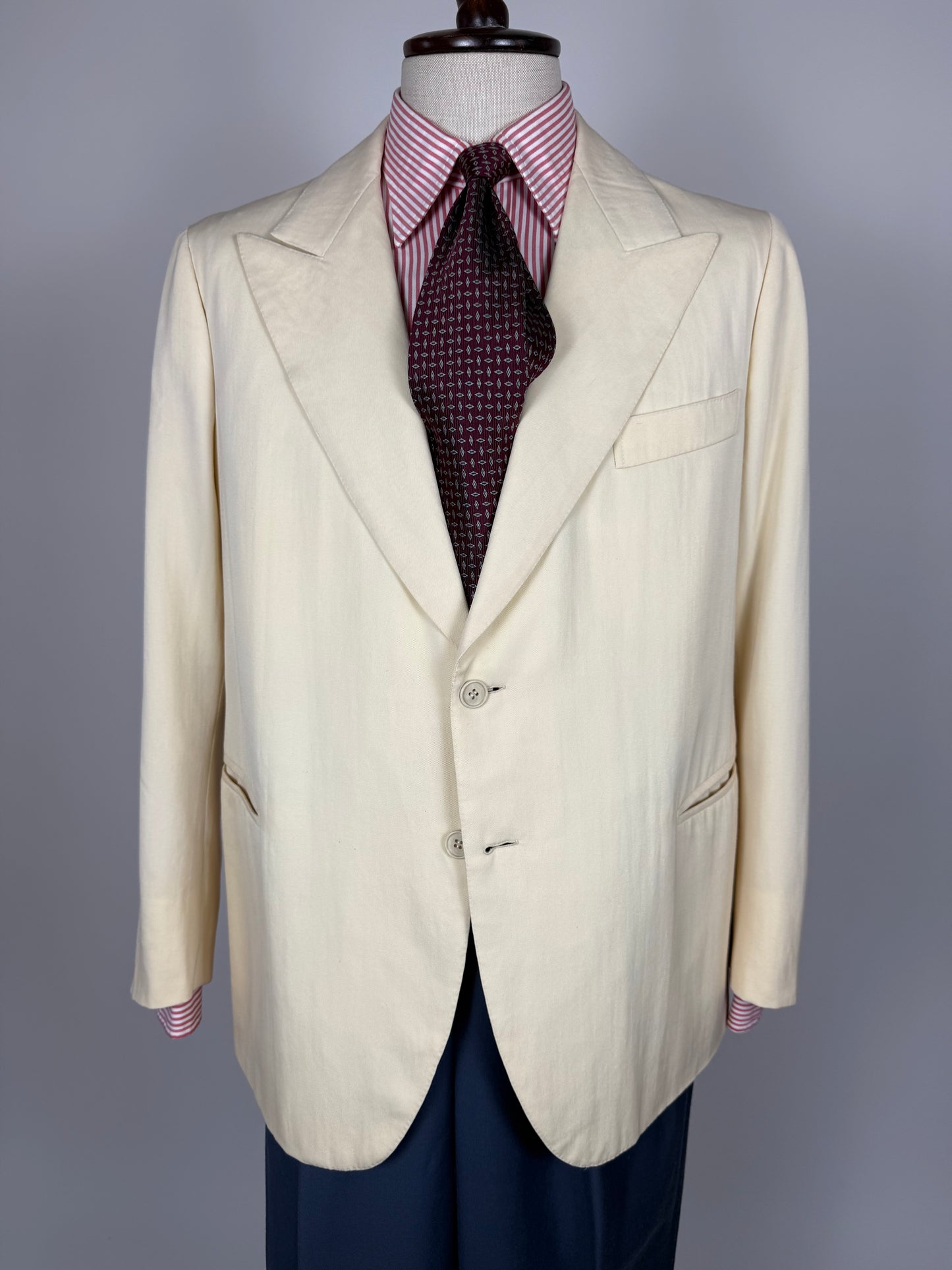 Giacca sartoriale twill bianco panna anni '60/'70 - tg. 52/54 drop basso