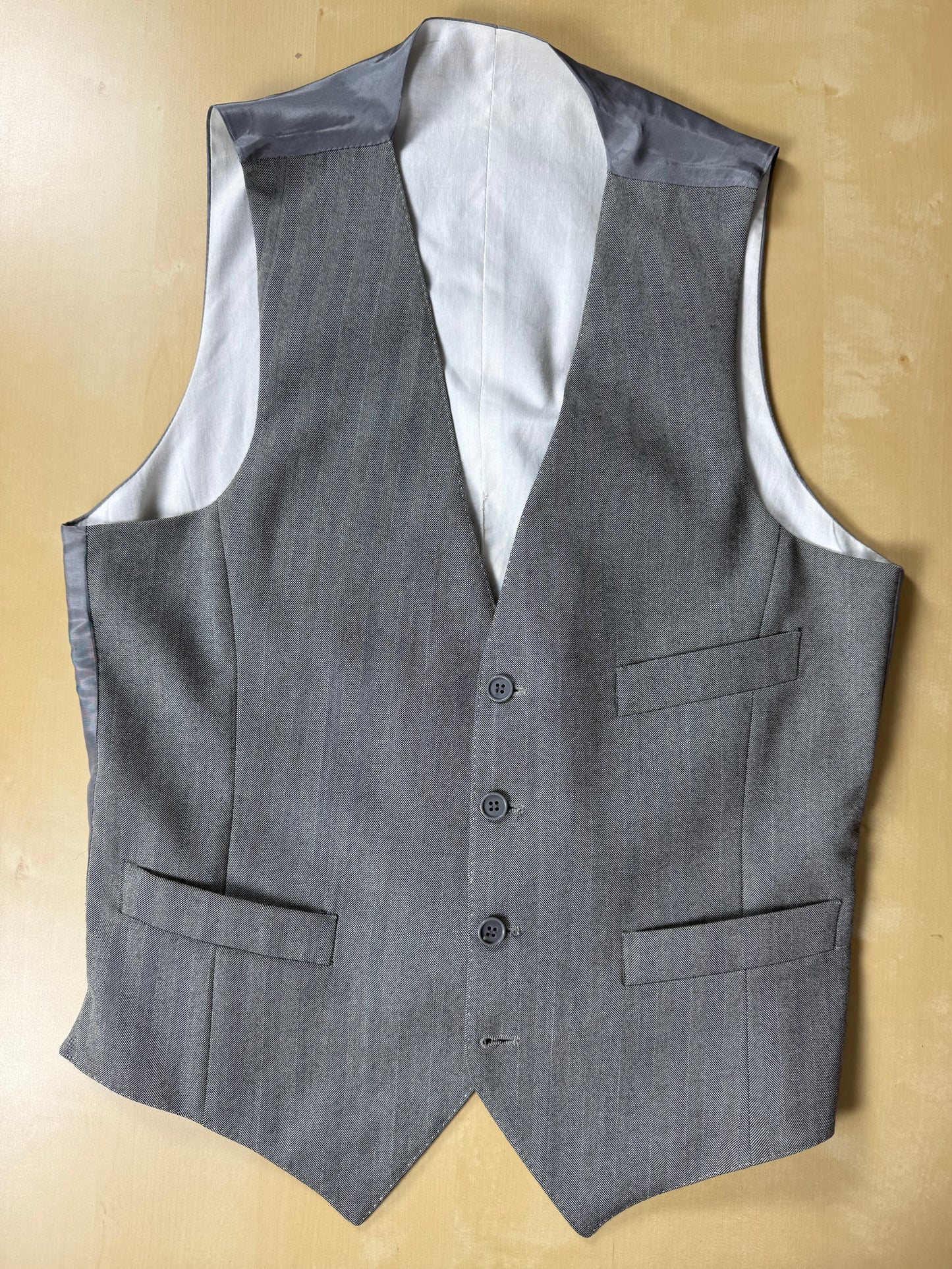 Completo 3 pezzi anni '70 herrigbone grigio - tg. 44