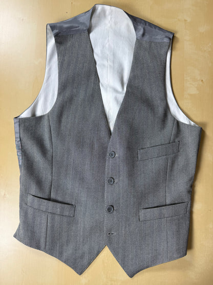 Completo 3 pezzi anni '70 herrigbone grigio - tg. 44