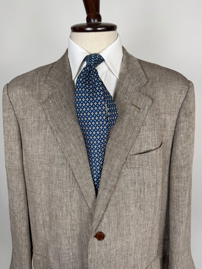 Giacca sartoriale in puro lino herringbone - tg. 60/62