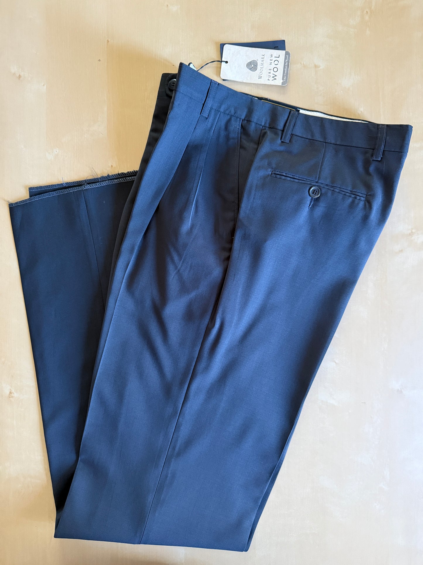 Pantaloni anni ‘90 fresco lana verde petrolio (NOS) - tg. 46