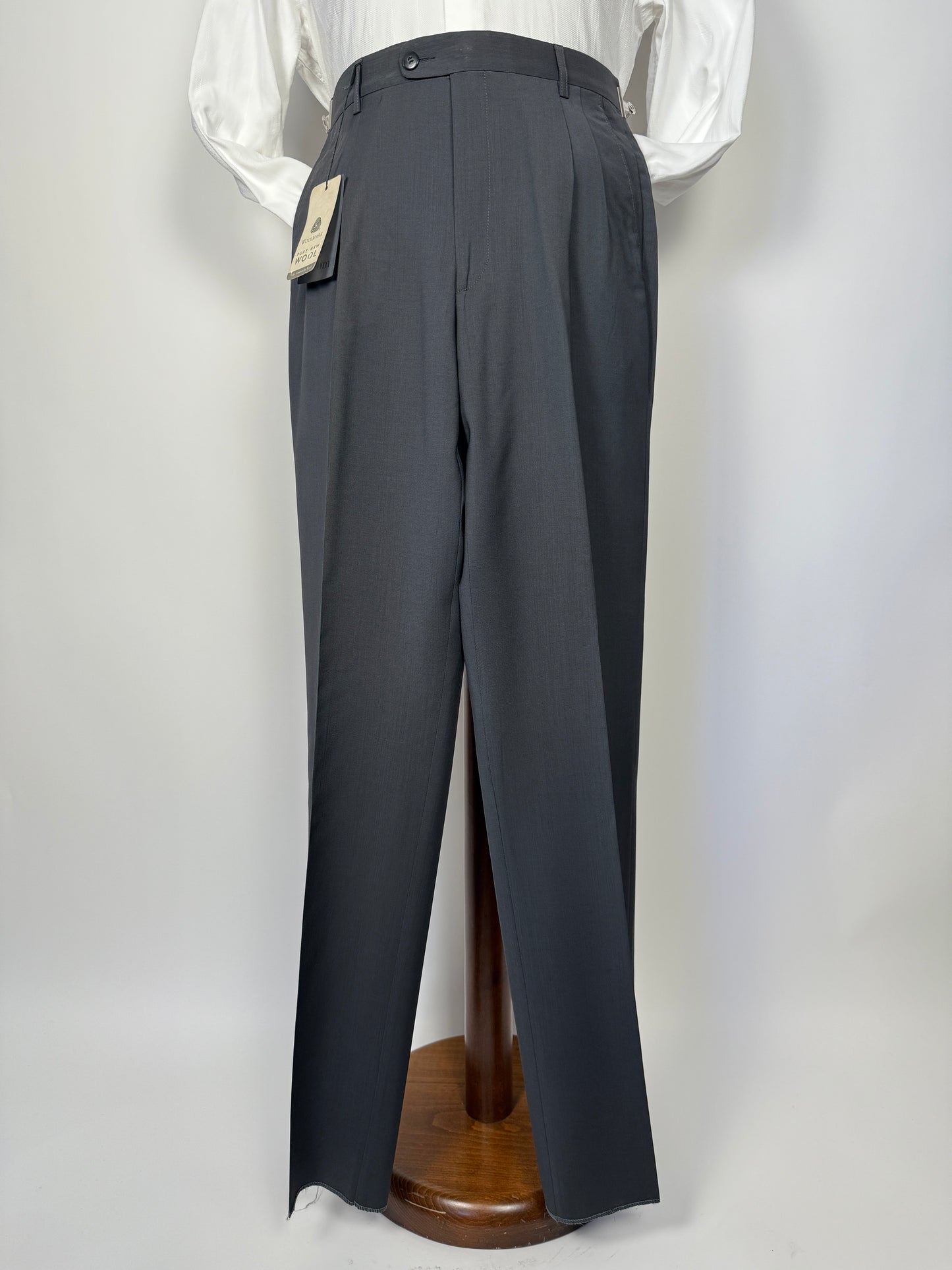 Pantaloni anni ‘90 fresco lana verde petrolio (NOS) - tg. 46