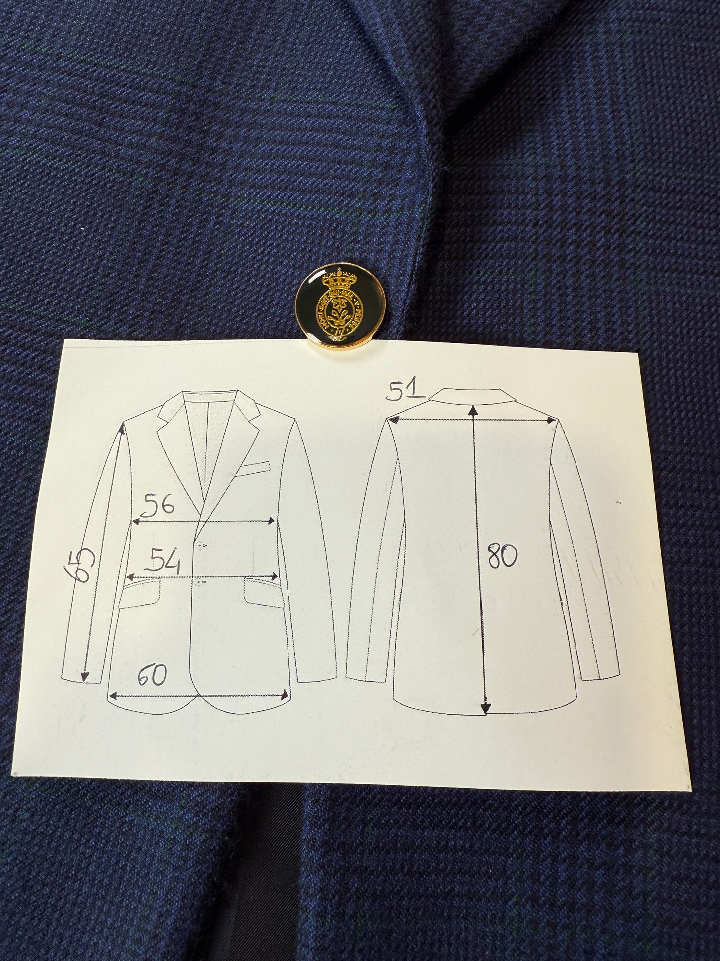 Blazer sartoriale 100% cashmere principe di Galles tessuto Loro Piana - tg. 50/52