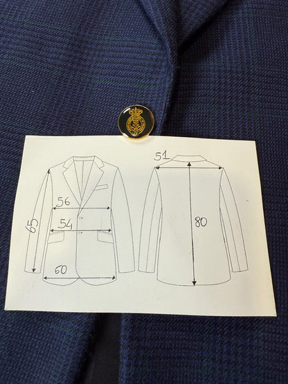 Blazer sartoriale 100% cashmere principe di Galles tessuto Loro Piana - tg. 50/52